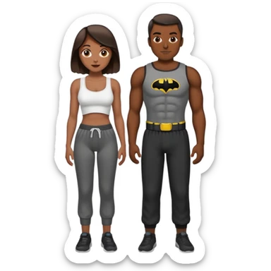 Batman with wife beater and black sweatpants  sticker