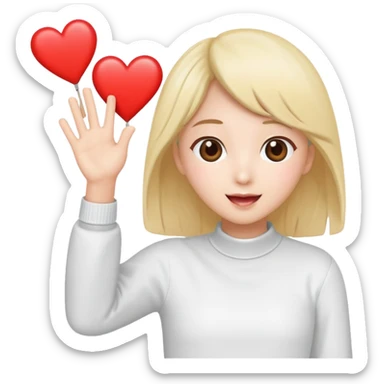 heart with K-pop fan waving banner sticker