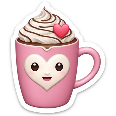 a pink mocha, cute and inviting sticker