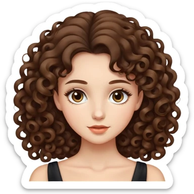One Girl curly long eleganthair brunette and One Girl smooth hair long brunette elegant  sticker