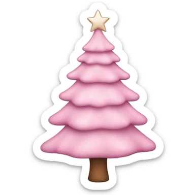 pastel pink christmas tree sticker