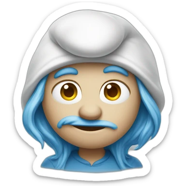 unhealthy looking smurf sticker