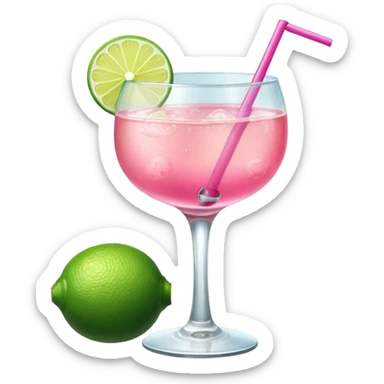 pink cocktail in a mini glass sticker