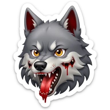 Alpha wolf eating dog sticker