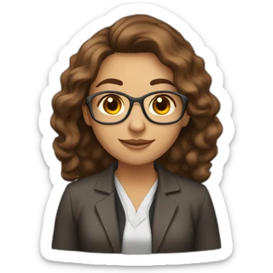 Phd student woman brown hair sticker