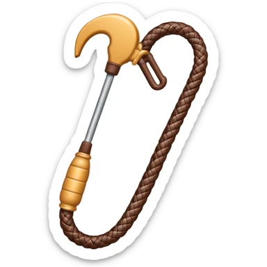 a whip with a handle, emoji style sticker
