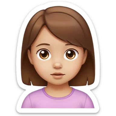 brown haired toddler girl looking at viewer sticker