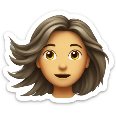 girl with hair blown by the wind sticker