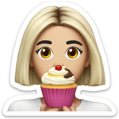 Dua lipa eating cupcake  sticker