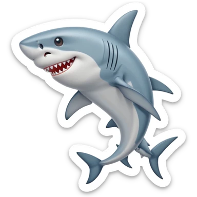 shark with legs and shoes on sticker