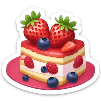 Strawberry, raspberry, blueberry cake sticker