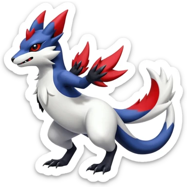 Modern Shiny Vibrant Exotic Colorful Cool Zangoose-Salandit-Absol-fusion sticker