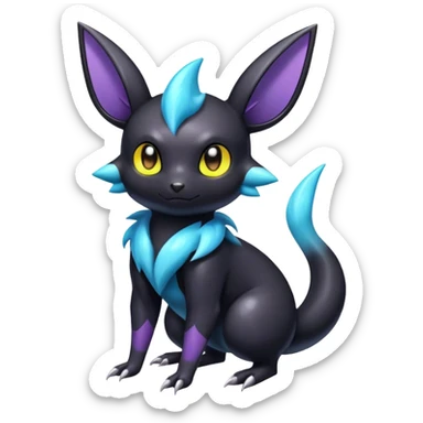 Shiny Dark Noibat-Umbreon-Nidorino-fusion-hybrid full body sticker