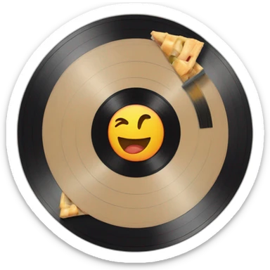  Vinyl record with statistic apple'pie graph form sticker