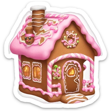 Pink girly gingerbread house sticker