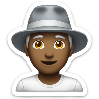 classic emoji face semi ángel with a grey hat sticker