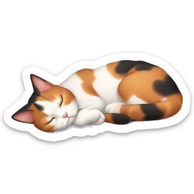 Calico cat napping  sticker