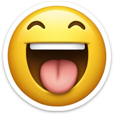 sticking out tounge while doing peace sign sticker