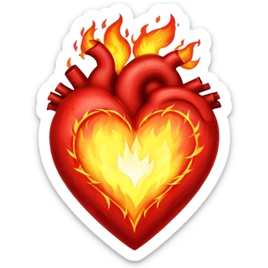 fire heart sticker