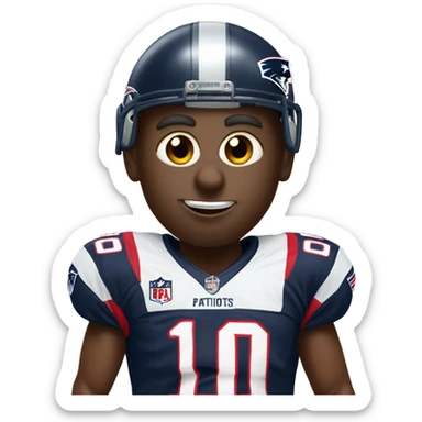 poop man wearing patriots jersey number 10 sticker