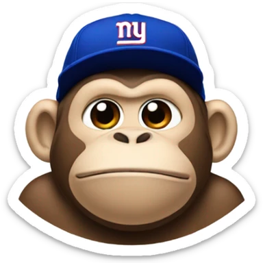 fat monkey with a new york giants hat sticker