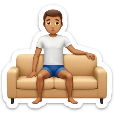 man placing sofa in ikea sticker