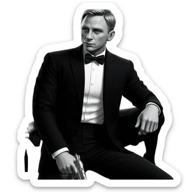 monochrome boy with weapon sticker