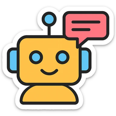 chatbot with speech bubble icon sticker