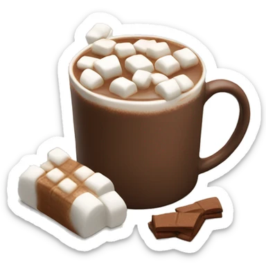 hot chocolate mug with marshmellows sticker