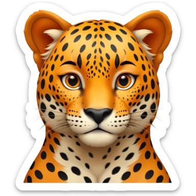 A high-resolution photo-realistic digital illustration of a young jaguar, chest upward A high-resolution, photo-realistic digital illustration of a majestic young jaguar sticker