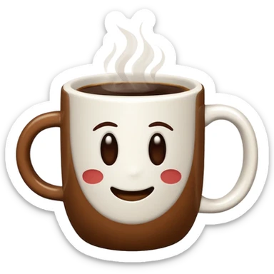 Coffee Mug with coffee bean symbol sticker