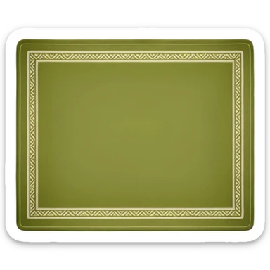 An olive green, long, tiled, top view of a place mat like the one in the image.  sticker