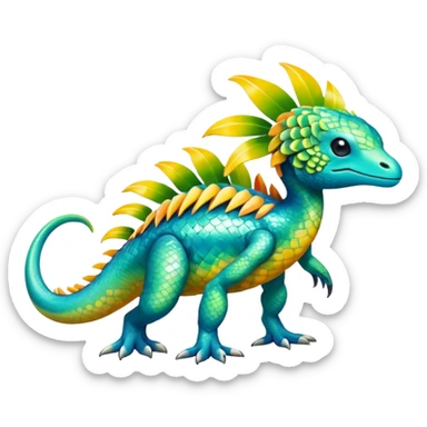 Shiny Exotic Tropical Pokémon-Fakémon-hybrid-creature (full body) sticker