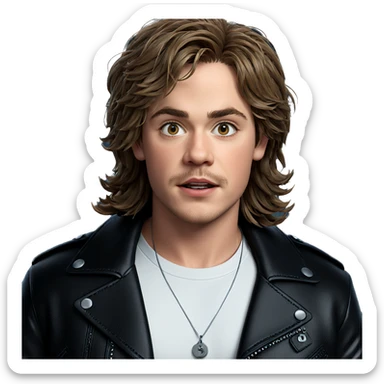boy with leather jacket sticker
