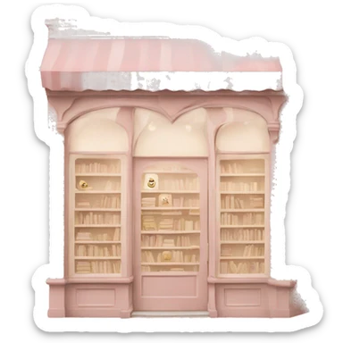 Light pink and beige aesthetic Bookshop sticker