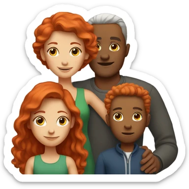 Red haired family sticker