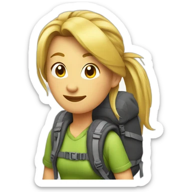 famale Backpackers with ponytail sticker