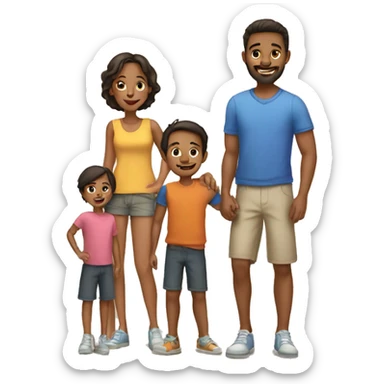 Large family of 3 sons and 1 daughter sticker