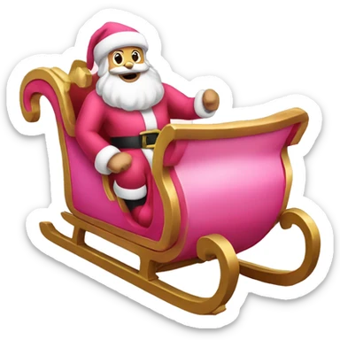 Pink Santa’s sleigh  sticker