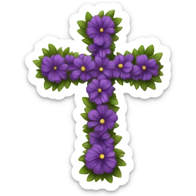 Cross shaped funeral flower like wreath. But not circle.  sticker
