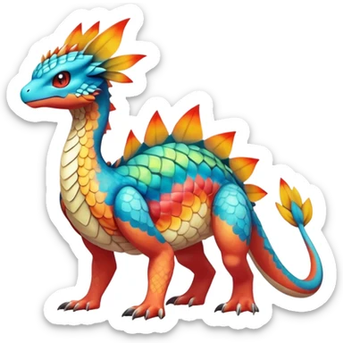 cool exotic fantasy-creature-Fakémon-Pokémon, full body, with markings sticker