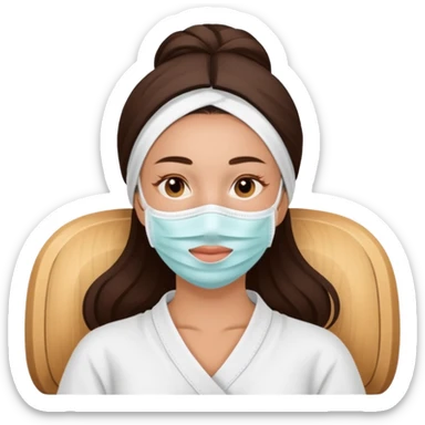 Lady with face mask spa beauty full face relaxing sticker