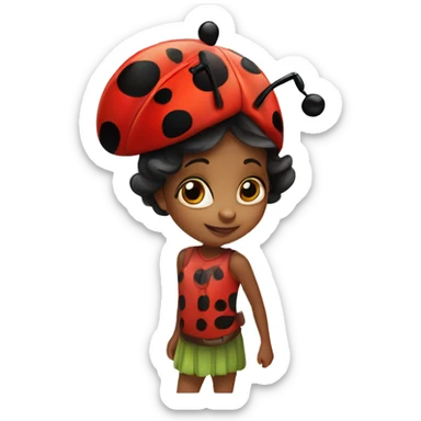 A cutesy little lady bug  sticker