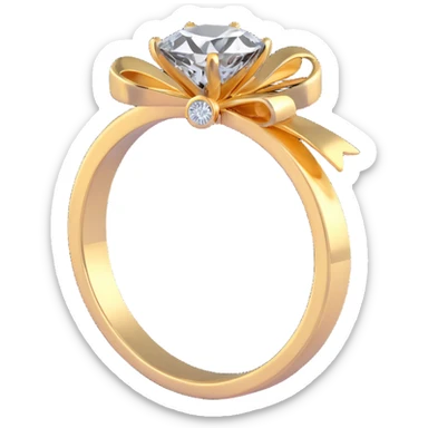 A pink diamond ring in a bow shape, similar to the reference image sticker