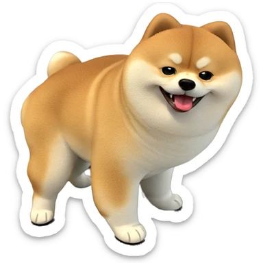 shiba inu showing off tongue sticker