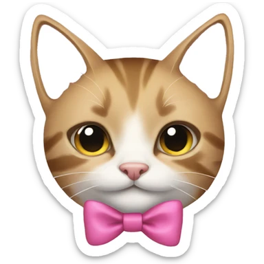 cat with pink bow sticker