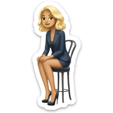 girl sit in high heels shoes sticker