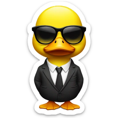 gangsta yellow duck with tough glasses sticker