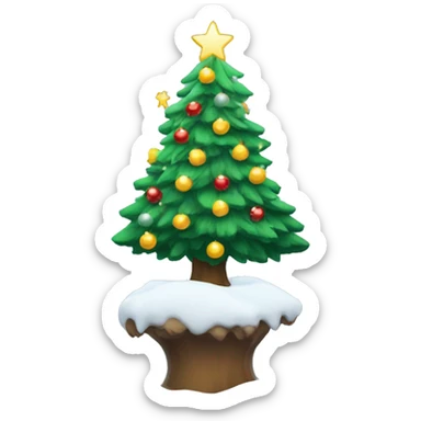 Christmas tree with snow and lightning and balls sticker