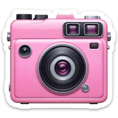 pink photocamera sticker